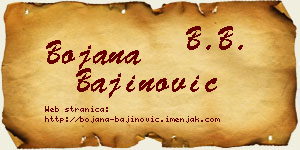 Bojana Bajinović vizit kartica